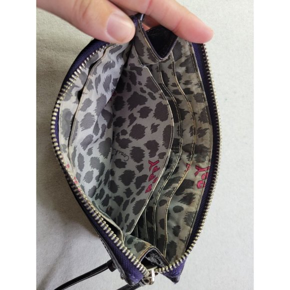 Coach Poppy Women's Deep Blue Patent Leather Zip Up Wristlet Credit Card Slots - Picture 11 of 11